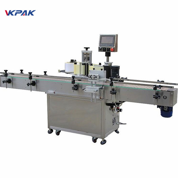 Etichettatrice automatica per bottiglie rotonde autoadesive verticali a olio