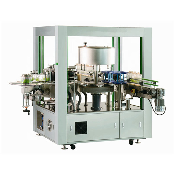 Macchina etichettatrice rotativa anteriore e posteriore